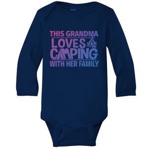 Family Camping Trip Funny Gift This Grandma Loves Camping Baby Long Sleeve Bodysuit