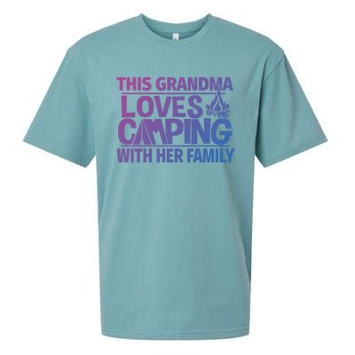 Family Camping Trip Funny Gift This Grandma Loves Camping Sueded Cloud Jersey T-Shirt