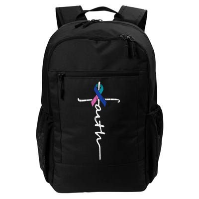 Faith Cross Thyroid Cancer Awareness Warrior Survivor Backpack