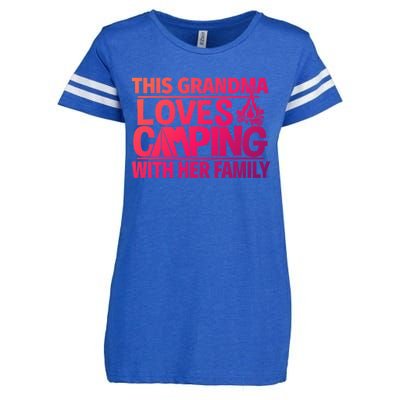 Family Camping Trip Funny Gift This Grandma Loves Camping Enza Ladies Jersey Football T-Shirt