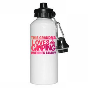 Family Camping Trip Funny Gift This Grandma Loves Camping Aluminum Water Bottle