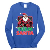 Funny Christmas Team Santa Ice Hockey Goalie Goaltender Xmas Gift Long Sleeve Shirt