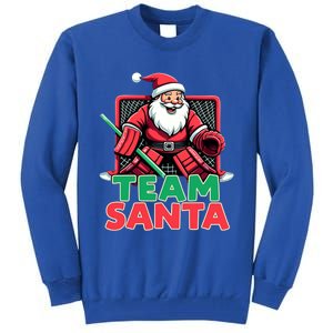 Funny Christmas Team Santa Ice Hockey Goalie Goaltender Xmas Gift Tall Sweatshirt