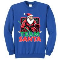 Funny Christmas Team Santa Ice Hockey Goalie Goaltender Xmas Gift Tall Sweatshirt