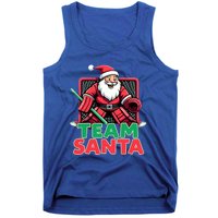 Funny Christmas Team Santa Ice Hockey Goalie Goaltender Xmas Gift Tank Top