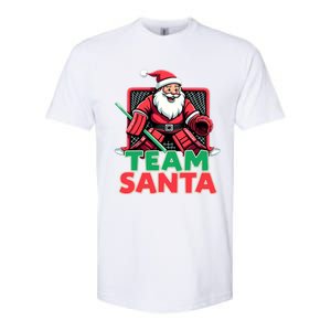 Funny Christmas Team Santa Ice Hockey Goalie Goaltender Xmas Gift Softstyle CVC T-Shirt