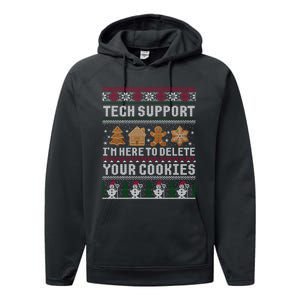 Funny Christmas Tech Support Computer Programmer Gift Performance Fleece Hoodie