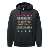 Funny Christmas Tech Support Computer Programmer Gift Performance Fleece Hoodie