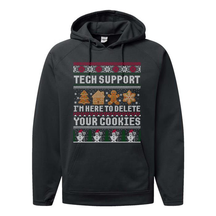 Funny Christmas Tech Support Computer Programmer Gift Performance Fleece Hoodie