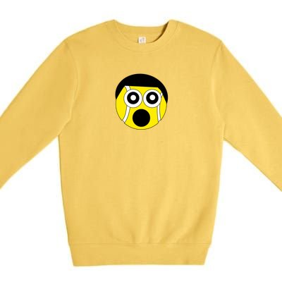 Fun Crazy Tennis Ball Face Premium Crewneck Sweatshirt