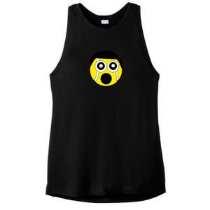 Fun Crazy Tennis Ball Face Ladies PosiCharge Tri-Blend Wicking Tank