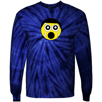 Fun Crazy Tennis Ball Face Tie-Dye Long Sleeve Shirt