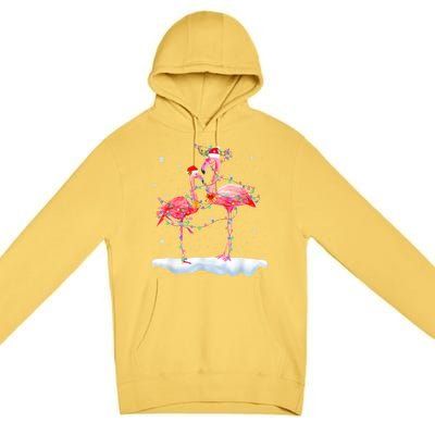 Flamingo Christmas Tree Funny Xmas Holiday Gift Premium Pullover Hoodie