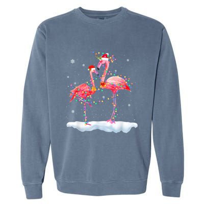 Flamingo Christmas Tree Funny Xmas Holiday Gift Garment-Dyed Sweatshirt