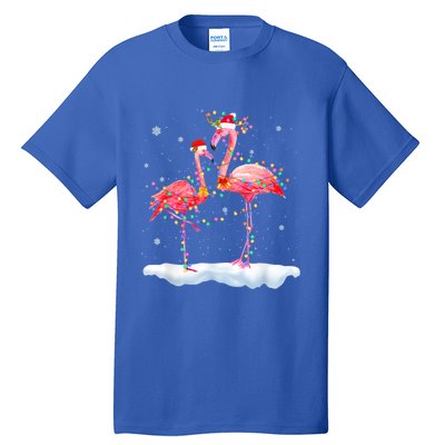 Flamingo Christmas Tree Funny Xmas Holiday Gift Tall T-Shirt