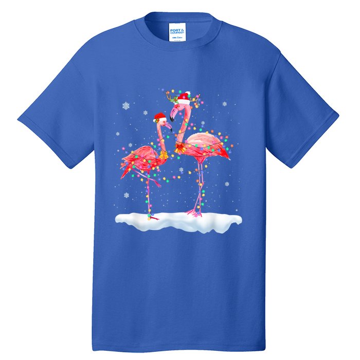 Flamingo Christmas Tree Funny Xmas Holiday Gift Tall T-Shirt