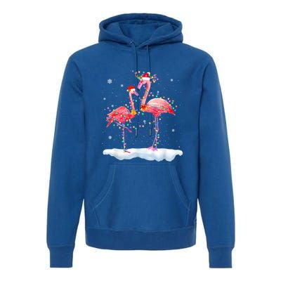 Flamingo Christmas Tree Funny Xmas Holiday Gift Premium Hoodie