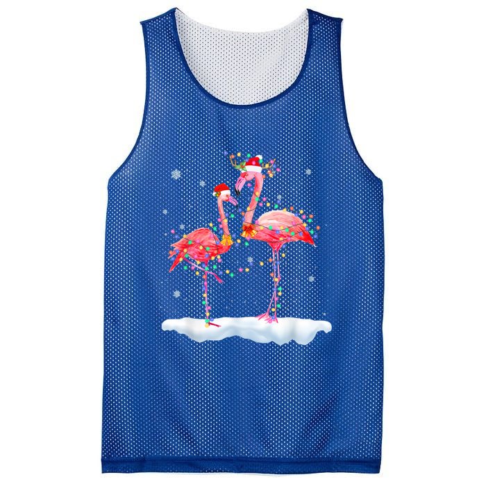 Flamingo Christmas Tree Funny Xmas Holiday Gift Mesh Reversible Basketball Jersey Tank