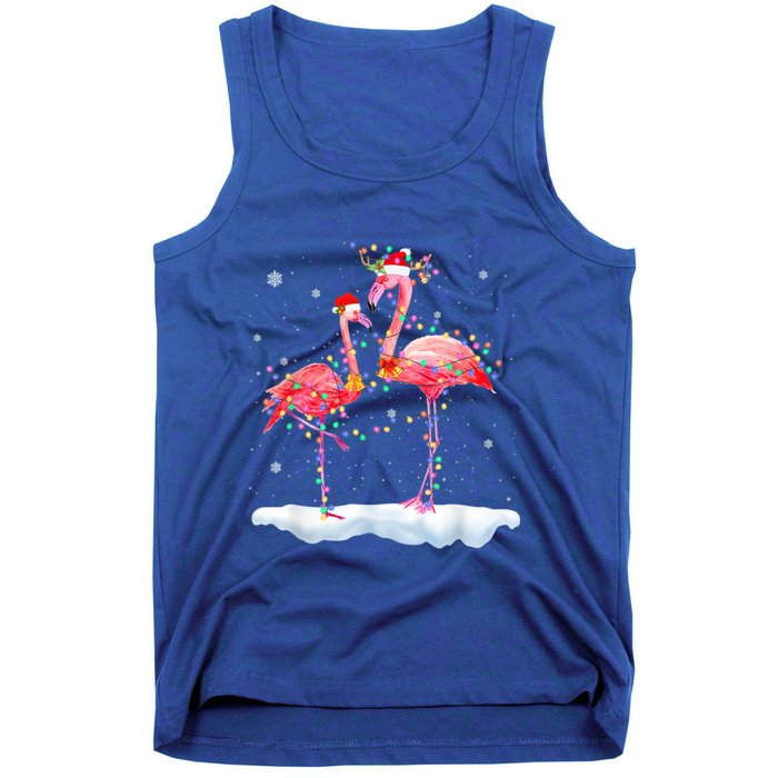 Flamingo Christmas Tree Funny Xmas Holiday Gift Tank Top