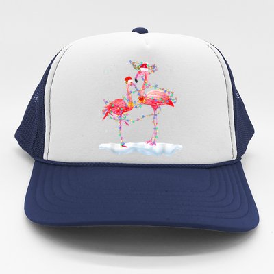 Flamingo Christmas Tree Funny Xmas Holiday Gift Trucker Hat