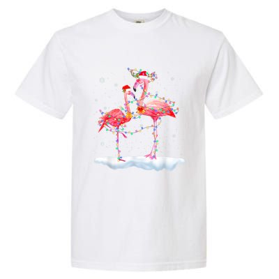 Flamingo Christmas Tree Funny Xmas Holiday Gift Garment-Dyed Heavyweight T-Shirt