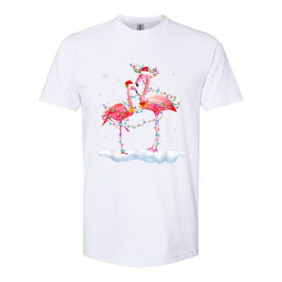 Flamingo Christmas Tree Funny Xmas Holiday Gift Softstyle CVC T-Shirt