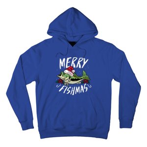 Funny Christmas Themed Bass Fishing Design Merry Fishmas Meaningful Gift Hoodie