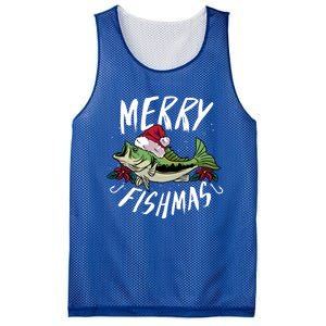 Funny Christmas Themed Bass Fishing Design Merry Fishmas Meaningful Gift Mesh Reversible Basketball Jersey Tank