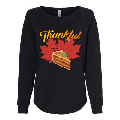 Funny Cute Thankful Pumpkin Pie Red Leaf Thankful Grateful Blessed Autumn Fall 2 Womens California Wash Sweatshirt