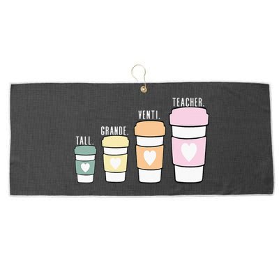 Funny Coffee Themed Teacher Tall Grande Venti Teacher Large Microfiber Waffle Golf Towel