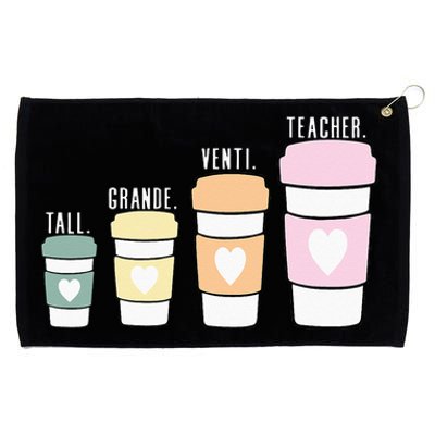 Funny Coffee Themed Teacher Tall Grande Venti Teacher Grommeted Golf Towel