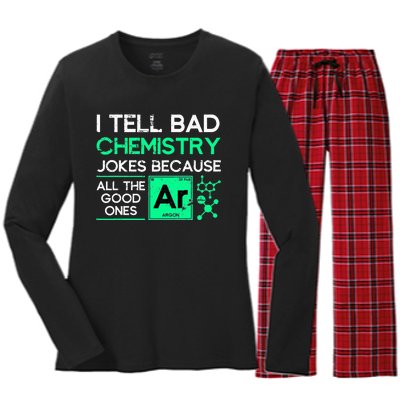 Funny Chemistry Teacher Science Gift Chemistry Women's Long Sleeve Flannel Pajama Set 