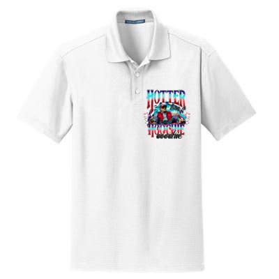 Funny Cute Trump Hotter Than A Hoochie Coochie Dry Zone Grid Polo