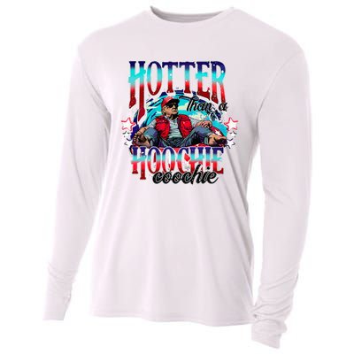 Funny Cute Trump Hotter Than A Hoochie Coochie Cooling Performance Long Sleeve Crew