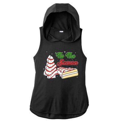 Funny Christmas Tis The Season Tree Cakes Ladies PosiCharge Tri-Blend Wicking Draft Hoodie Tank