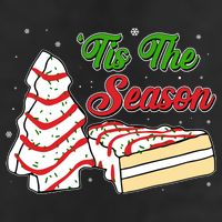 Funny Christmas Tis The Season Tree Cakes 7 Panel Mesh Trucker Snapback Hat