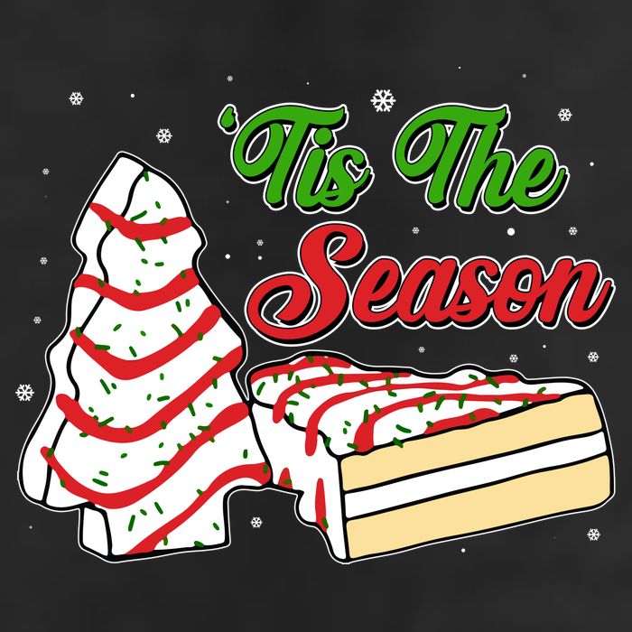 Funny Christmas Tis The Season Tree Cakes 7 Panel Mesh Trucker Snapback Hat