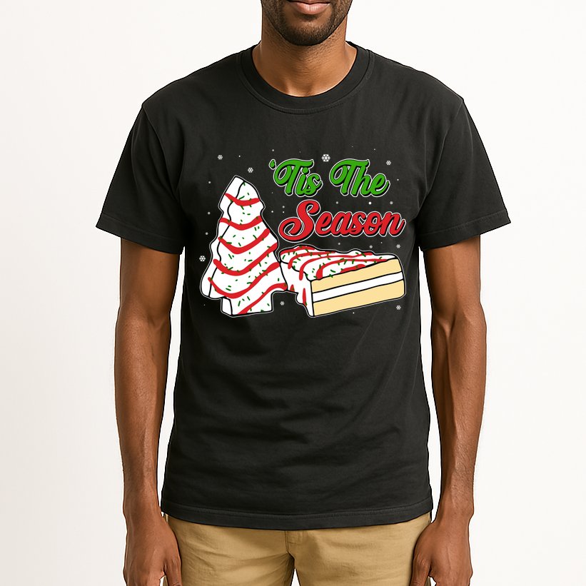 Funny Christmas Tis The Season Tree Cakes Tall T-Shirt