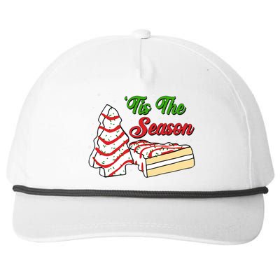 Funny Christmas Tis The Season Tree Cakes Snapback Five-Panel Rope Hat