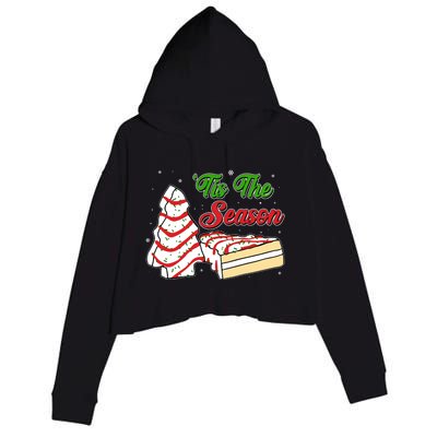 Funny Christmas Tis The Season Tree Cakes Crop Fleece Hoodie