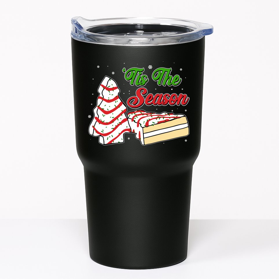 Funny Christmas Tis The Season Tree Cakes Tumbler