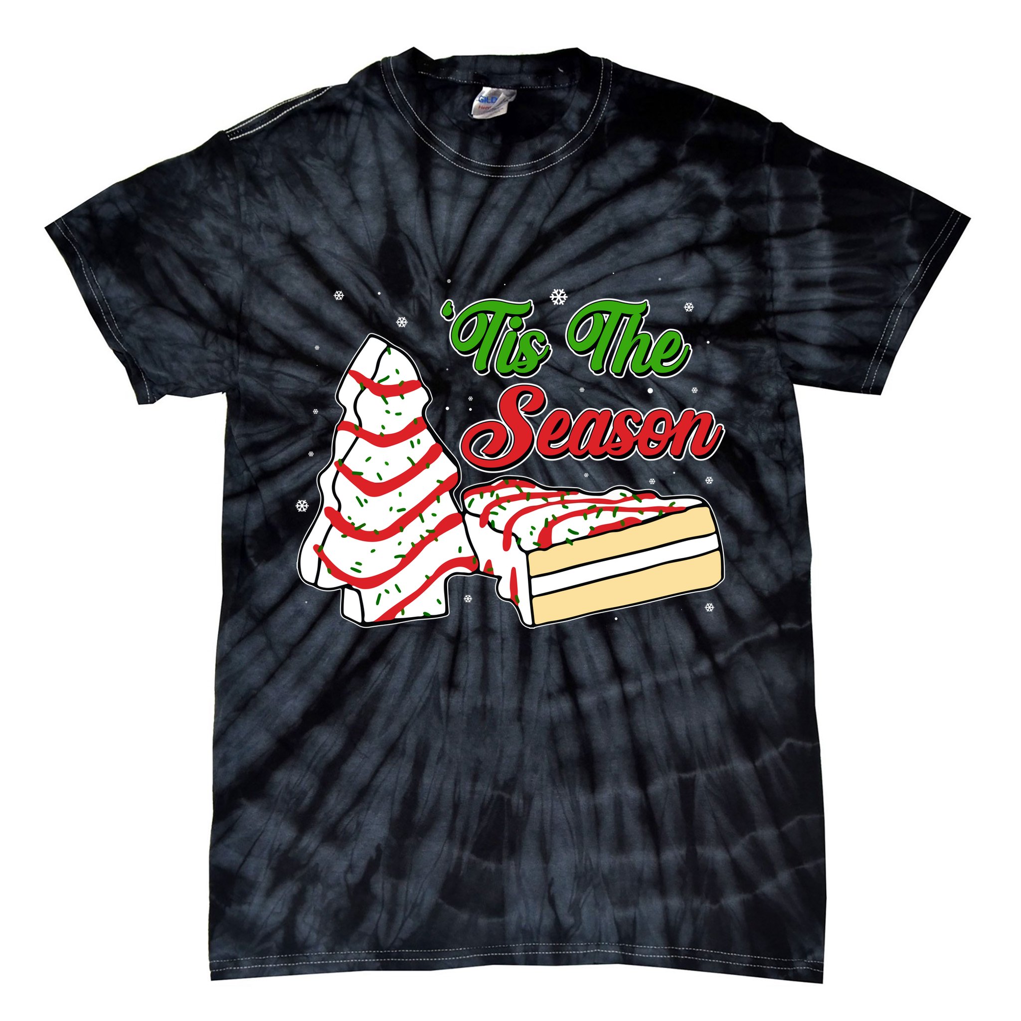 Funny Christmas Tis The Season Tree Cakes Tie-Dye T-Shirt