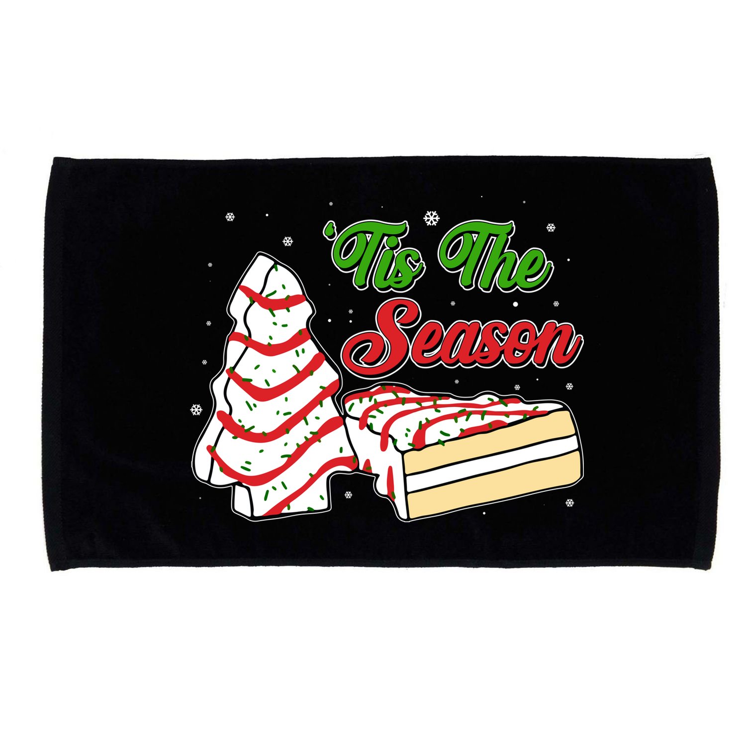 Funny Christmas Tis The Season Tree Cakes Microfiber Hand Towel