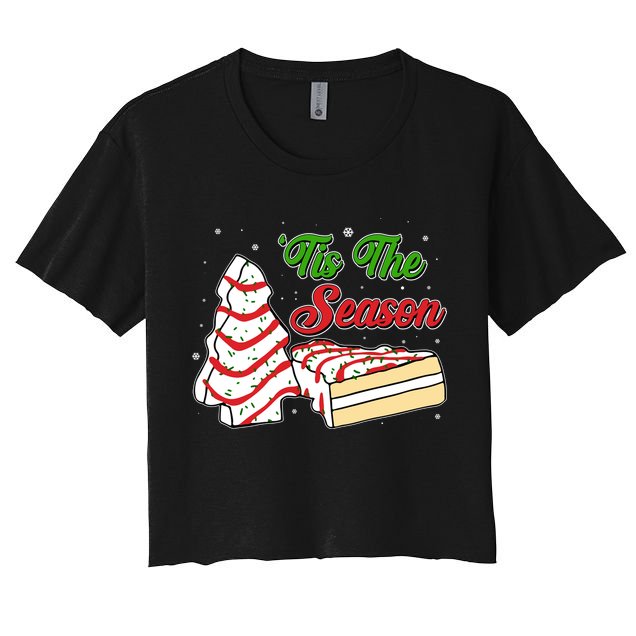 Funny Christmas Tis The Season Tree Cakes Crop Top