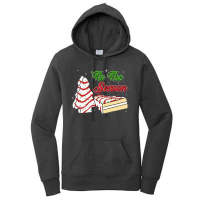 Funny Christmas Tis The Season Tree Cakes Women's Pullover Hoodie