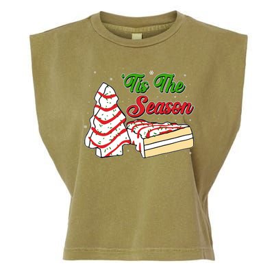 Funny Christmas Tis The Season Tree Cakes Garment-Dyed Women's Muscle Tee