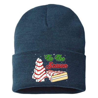 Funny Christmas Tis The Season Tree Cakes Sustainable Knit Beanie