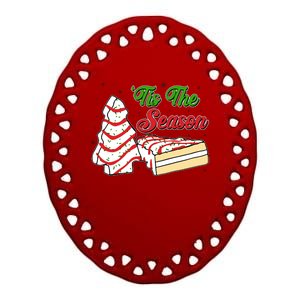 Funny Christmas Tis The Season Tree Cakes Ceramic Oval Ornament