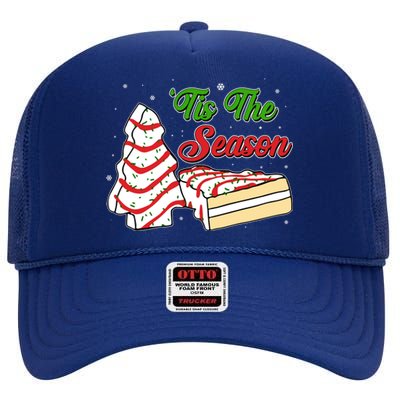 Funny Christmas Tis The Season Tree Cakes High Crown Mesh Back Trucker Hat