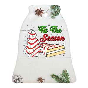 Funny Christmas Tis The Season Tree Cakes Ceramic Bell Ornament